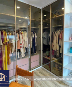 Tủ quần áo nhôm kính cánh mở